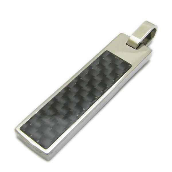 ペンダントヘッド ステンレス プレート メンズ レディース  ペンダントトップ カーボン JN100...