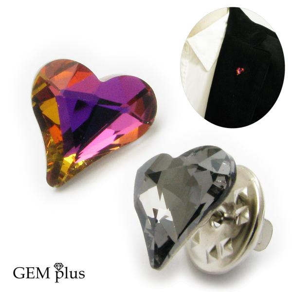 ピンブローチ ラペルピン メンズ ハート シンプル ラインストーン ピンブローチ 結婚式 JS100...