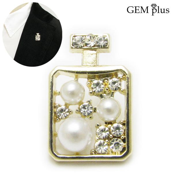 ブローチ ラペルピン レディース メンズ パール 香水瓶 ラインストーン タックピン ピンズ 結婚式...