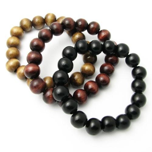 ブレスレット ウッドビーズ 大粒 木製 数珠 腕輪 天然  KB35031