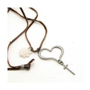 ネックレス ペンダント ハート クロス レザー kn21024