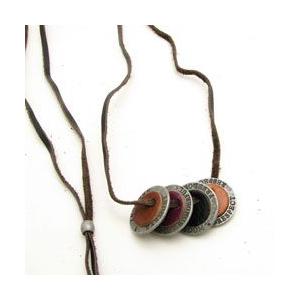 ネックレス ペンダント 円盤 レザー kn21034