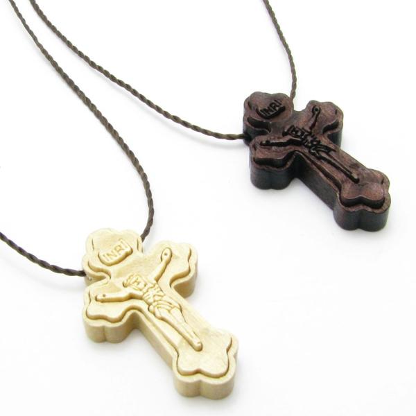 ネックレス 木製 クロス 十字架 ネックレス キリスト Sサイズ KN47006