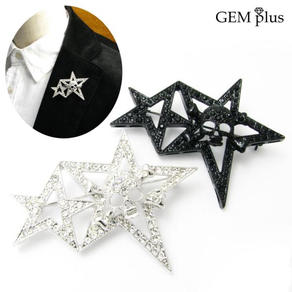 ピンブローチ ラペルピン 星 スター  スカル GEM plus ks27001