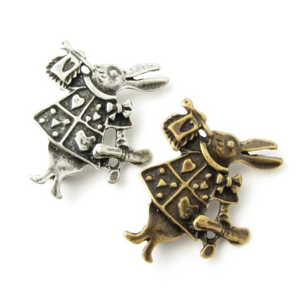 ブローチ トランプウサギ 不思議の国のアリス アンティークカラー KS41032