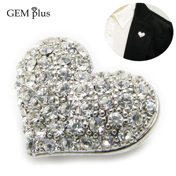 ブローチ ハート メンズ レディース ラペルピン ラインストーン 小さい かわいい 結婚式 KSJ5...