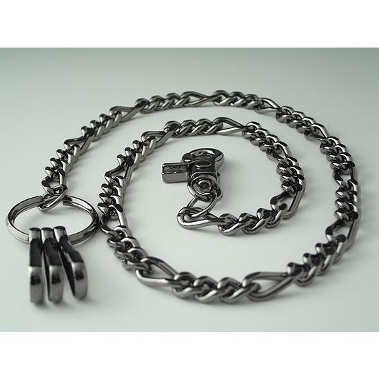 ウォレットチェーン ブラックロジウム フィガロチェーン KW9025