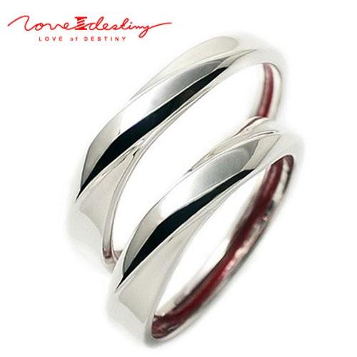 ペアリング LOVE of DESTINY 運命の愛 本物の糸 ペアシルバーリング ウェーブ LOD...