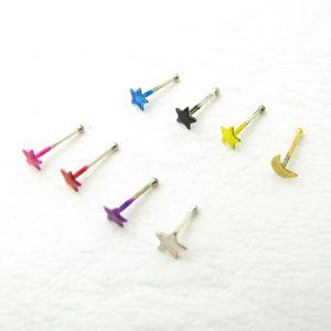 ボディピアス カラフル星型鼻ピアス np-star2