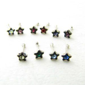 ボディピアス ストーン付き星型鼻ピアス np-star3