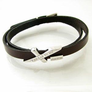 レザーブレスレット レディース close to me ２人の約束 シルバー 二重巻き レザー SB...