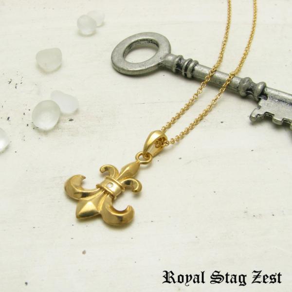 ネックレス メンズ シルバー K23RGP ゴールド RoyalStag ZEST 百合の紋章 フル...