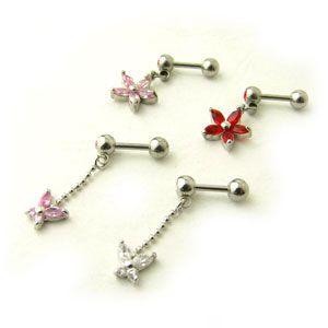 ボディピアス お花とちょうちょメルヘンボディーピアスstb-c07