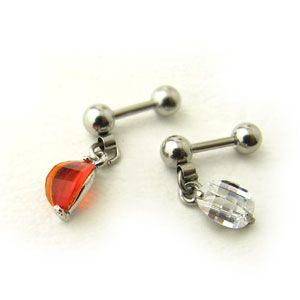 ボディピアス リーフ風よこしまカットストーンボディピアスstb-c11