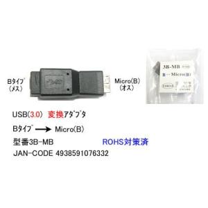 USB3.0 変換アダプタ タイプB メス ⇔ MicroB オス UA-3B-MB｜milford