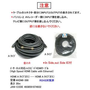 イーサネット対応ハイスピード HDMIケーブル 金メッキ 30m HD-2HDMI-300｜milford