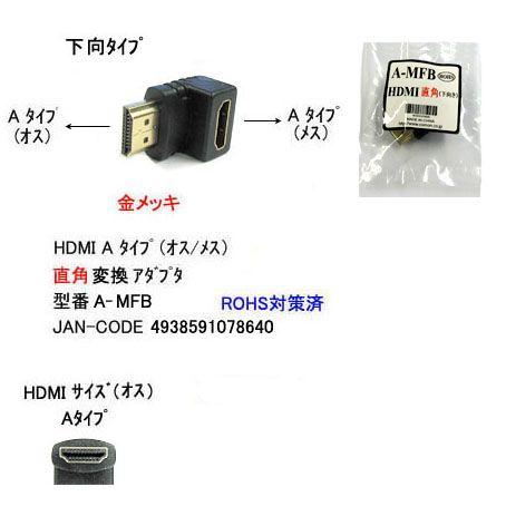 HDMI 直角変換アダプタ Aタイプ オス ⇔ メス DA-A-MFB