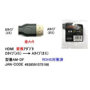 HDMI Dタイプ メス → HDMI Aタイプ オス 変換アダプタ DA-AM-DF