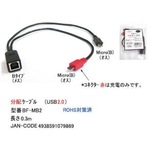 USB2.0 分配ケーブル タイプB メス → MicroB オス x2 30cm UC-BF-MB2｜milford