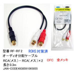 RCA分配ケーブル(メス⇔メスx2)/20cm(AV-RF-RF2)