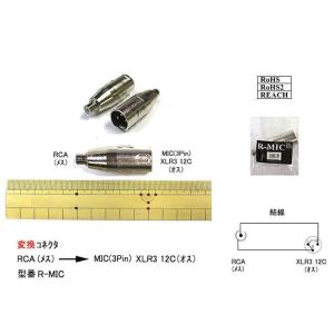 RCA(メス)⇔XLR3-12C(オス)変換アダプタ (CC-R-MIC)｜milford