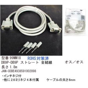 RS-232Cケーブル(DB9Pin：オス⇔オス)/1.8m(R2-99MM18)｜milford