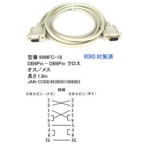 RS232Cクロスケーブル(9Pin/オス⇔メス)/1.8m(R2-99MFC-18)｜milford