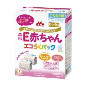 森永 粉ミルク　ペプチドミルク E赤ちゃん　エコらくパック つめかえ用　800g(400g×2袋)
