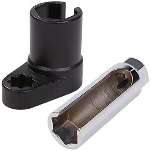 ルボナリエ O2センサー 22mm レンチ ソケット 2個 工具セット ソケットレンチ ソケットホルダー スリット 取り外し工具 (ブラック シ