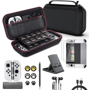 Nintendo Switch OLED 16 in 1 セット保護ケース [収納ケース+PC全面カバー+イヤホン+スタイラスペン+カバー+2枚