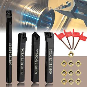 Littlegrass_jp18点セット 旋盤 バイト 卓上旋盤 12mm バイト 切削バイト旋削チップ 高硬度フライス バイト 超硬旋盤用ツー