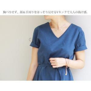マタニティ 服 授乳服 リネン&コットン・Vネ...の詳細画像2
