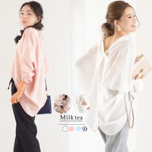 マタニティ 服 授乳服  服 前後リバーシブル・ボリュームシャツ