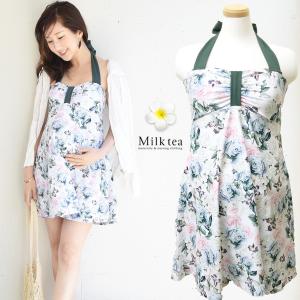 マタニティ 水着 ローズガーデン・ワンピース水着