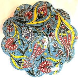 壺（トルコ産キュタフヤ陶器）花瓶・インテリア 地中海 ハンドメイド