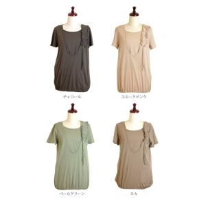 産後用 授乳服 肩フリルバルーントップス 半袖...の詳細画像1