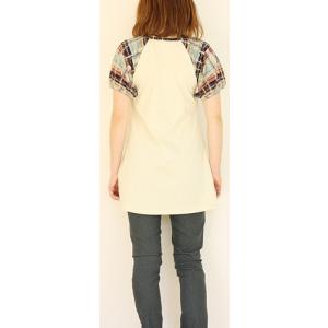 ラグラン袖切替えチュニック 綿100%授乳服 ...の詳細画像2