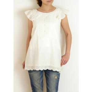 おしゃれ 授乳服 カットワークレースチュニック...の詳細画像4