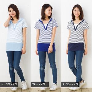送料無料 授乳服 Vネックフード付き 半袖 ボ...の詳細画像1