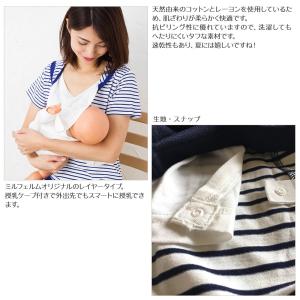 送料無料 授乳服 Vネックフード付き 半袖 ボ...の詳細画像5