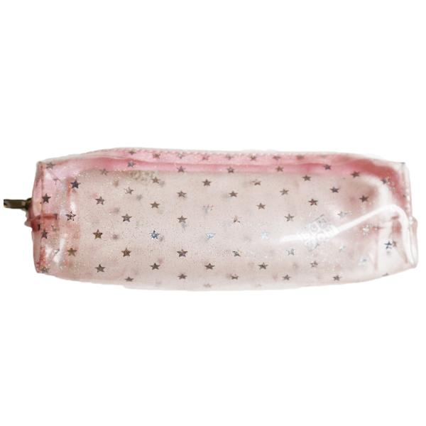 BONTON ホログラム ピンク クリアー PVC ペンケース ポーチ スター ラメ 入り HOLO...