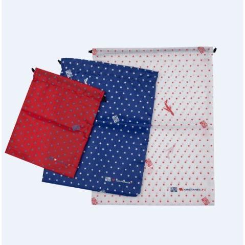 BONTON × AIR FRANCE コラボレーション ナイロン 巾着 ポーチ 3点セット トリコ...