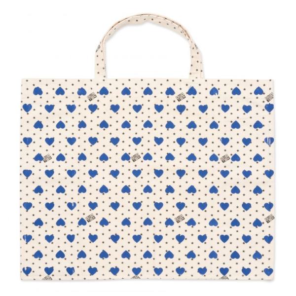 BONTON  ビッグ トートバッグ ブルー ハート コットン フランス パリ キッズ 　