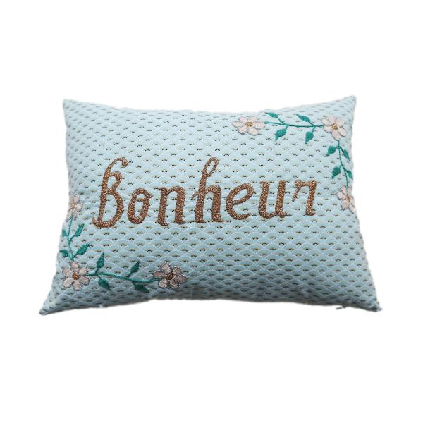 CSAO PARIS 刺繍 メッセージ クッション BONHEUR 幸福 幸せ フランス 手刺繍 イ...