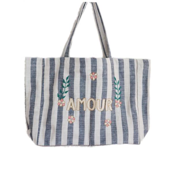 CSAO PARIS  刺繍 メッセージ トート バッグ フランス 手刺繍 ハンドメイド 贈り物 ポ...