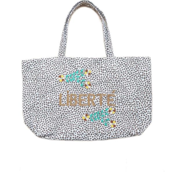 CSAO PARIS  刺繍 メッセージ トート バッグ フランス 手刺繍 ハンドメイド 贈り物 ポ...