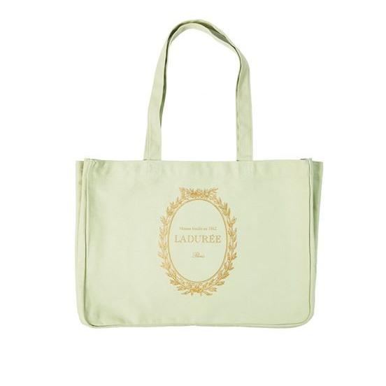 LADUREE TOTE BAG ラデュレ トートバッグ  オーガニックコットン マチあり  お散歩...