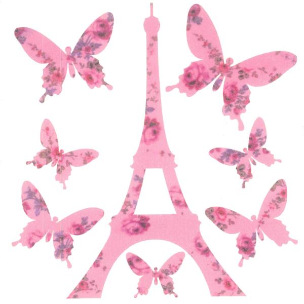 フランス Les Invasions Ephemeres ウォールステッカー エッフェル塔 蝶々10...