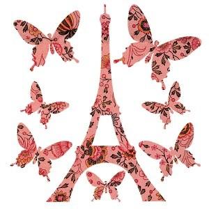 フランス Les Invasions Ephemeres ウォールステッカー エッフェル塔 蝶々10...