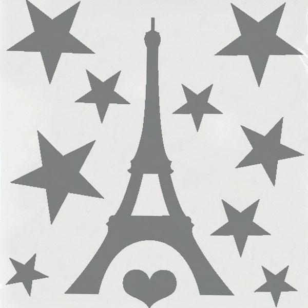フランス Les Invasions Ephemeres ステッカー エッフェル塔 星 10cm×1...